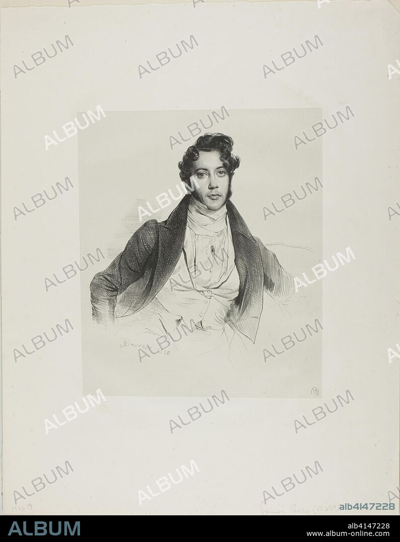 ACHILLE DEVERIA. James Parry. Achille Devéria; French, 1800-1857. Date: 1828. Dimensions: 249 × 207 mm (primary support); 445 × 342 mm (secondary support). Lithograph on light gray China paper, laid down on white wove paper. Origin: France.