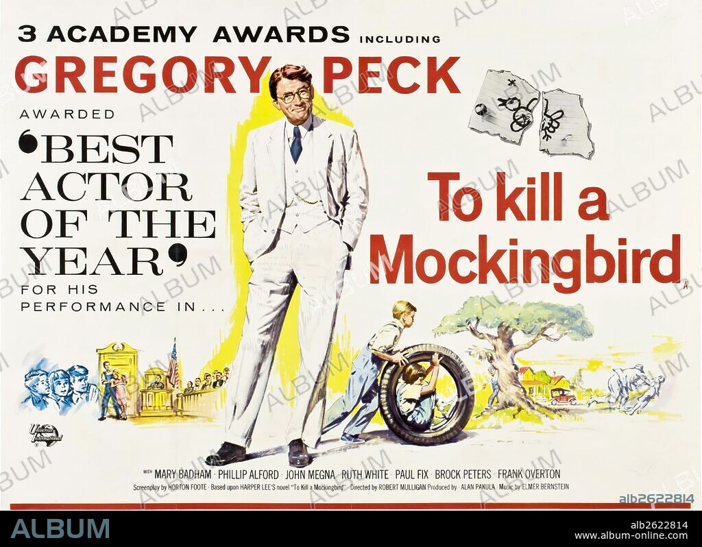 Poster de MATAR A UN RUISEÑOR, 1962 (TO KILL A MOCKINGBIRD), dirigida por ROBERT MULLIGAN. Copyright UNIVERSAL PICTURES.