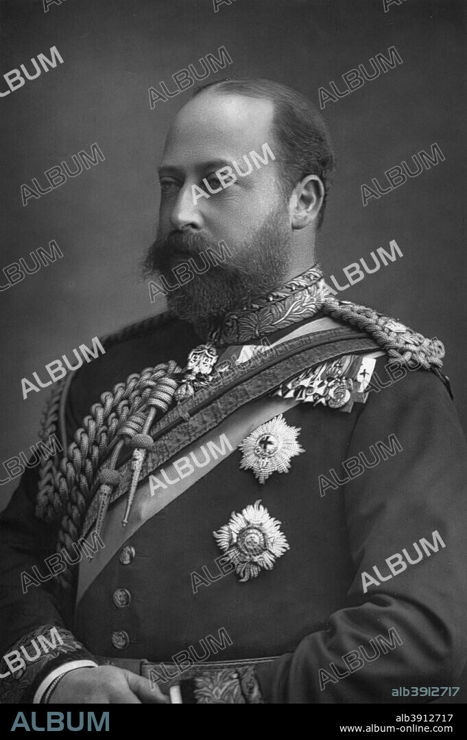 Prince Edward of Wales, the future King Edward VII of Great Britain and Ireland (1841-1910), 1890. Edward VII was King of Great Britain between 1901 and 1910. Before his accession to the throne, Edward held the title of Prince of Wales, and has the distinction of having been heir apparent to the throne longer than anyone in English or British history. During the long widowhood of his mother, Queen Victoria, he was largely excluded from wielding any political power but came to represent the personification of the fashionable, leisured elite. Edward's reign saw the first official recognition of the office of the Prime Minister in 1905 and he was the first British monarch of the House of Saxe-Coburg-Gotha, which was renamed by his son, George V, as the House of Windsor.