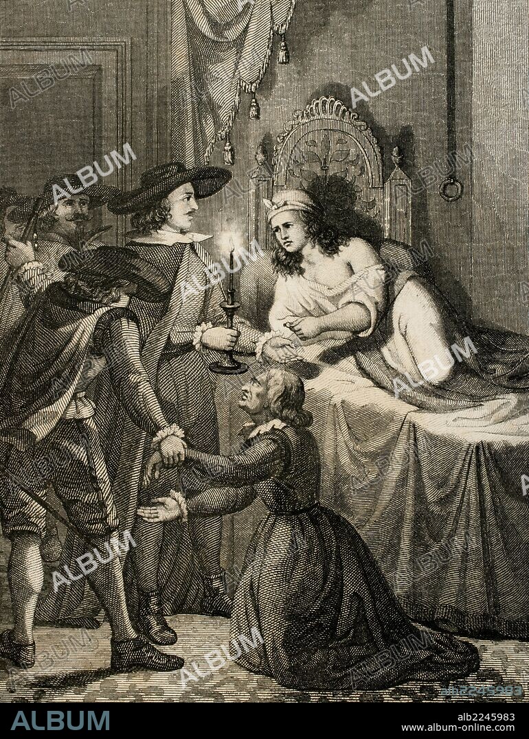 Alain-Rene Lesage (1668-1747). French novelist and playwright. Engraving. Scene  picaresque novel Gil Blas (1715Ð1735).
