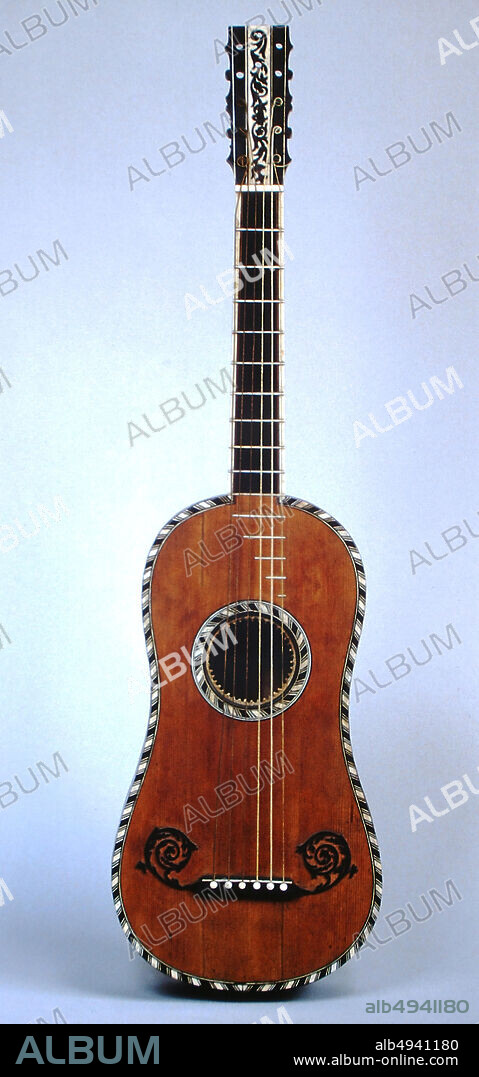 Robert Chéron, Guitar, Parisian (French), Robert Chéron (French, 17th century), 1694, Paris, France, Parisian (French), Wood, ivory, ebony, Chordophone-Lute-plucked-fretted.