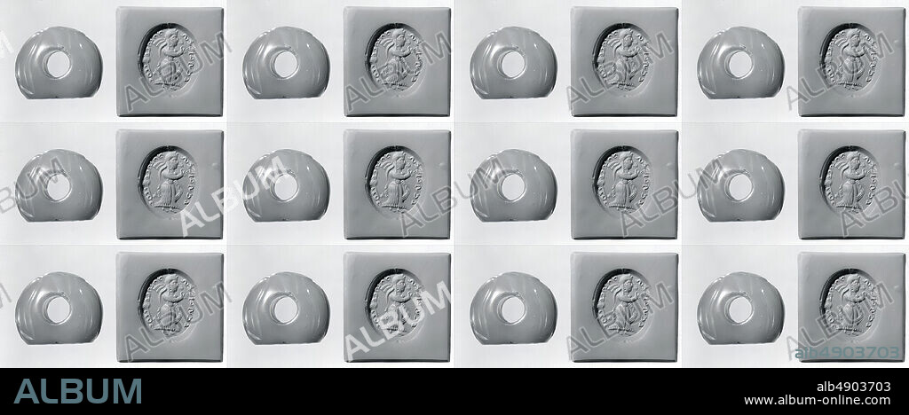 Stamp seal, Sasanian, Sasanian, Date ca. 4th century A.D., Iran, Sasanian, Quartz, chalcedony, 0.94 x 0.71 x 0.83 in. (2.39 x 1.8 x 2.11 cm), Stone-Stamp Seals-Inscribed.