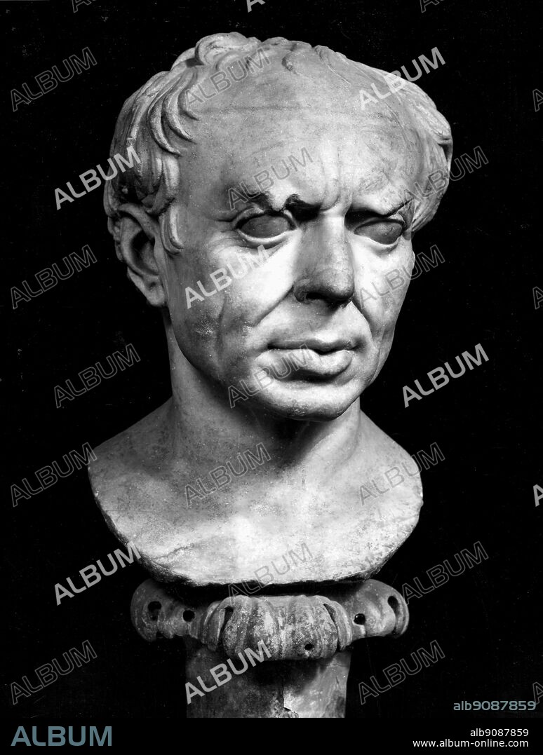 Ancient warfare: Head of Caius Marius, Roman General. 157-86 B.C.