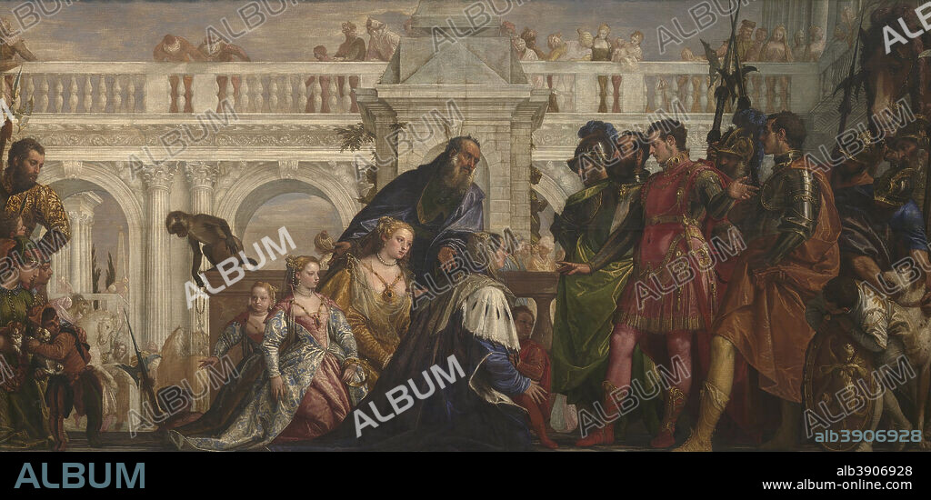 PAOLO VERONESE. The Family of Darius before Alexander. Date/Period: 1565. Painting. Oil on canvas. Height: 236.2 cm (92.9 in); Width: 474.9 cm (15.5 ft).