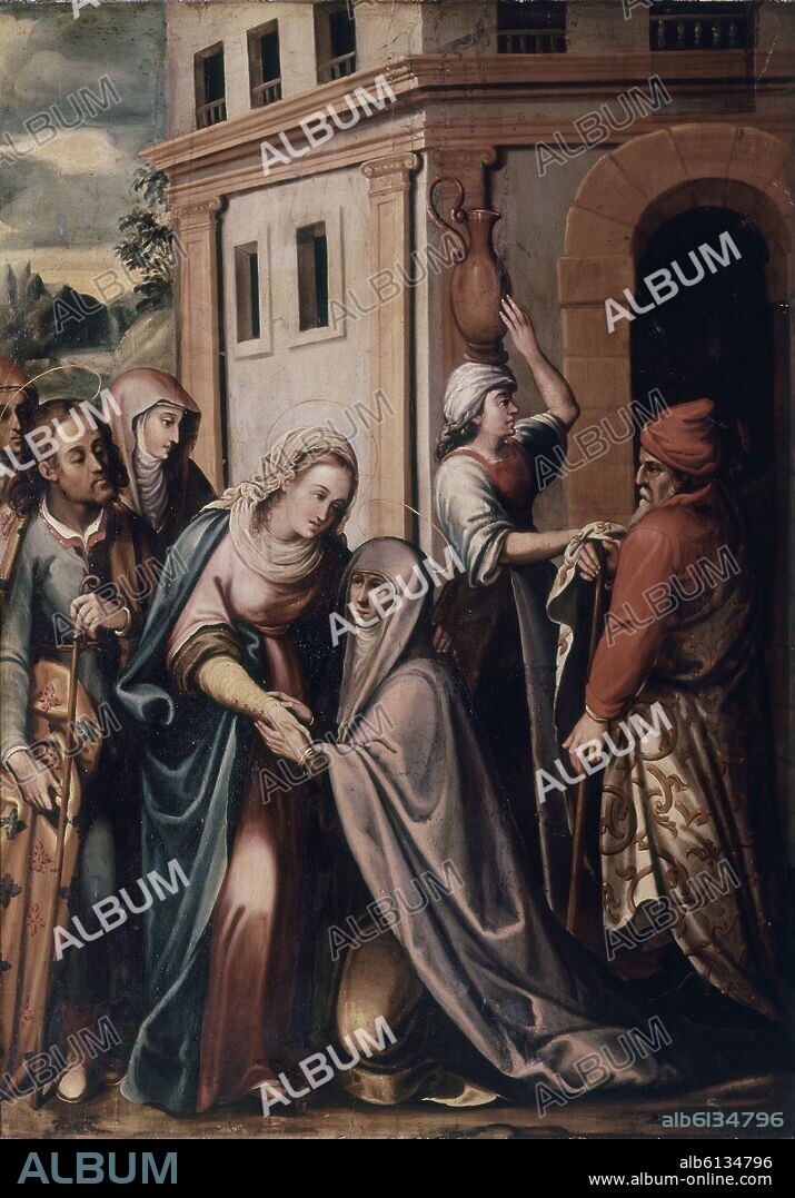 PERE MATES (1500-1558). LA VISITACION - SIGLO XVI - RENACIMIENTO CATALAN.