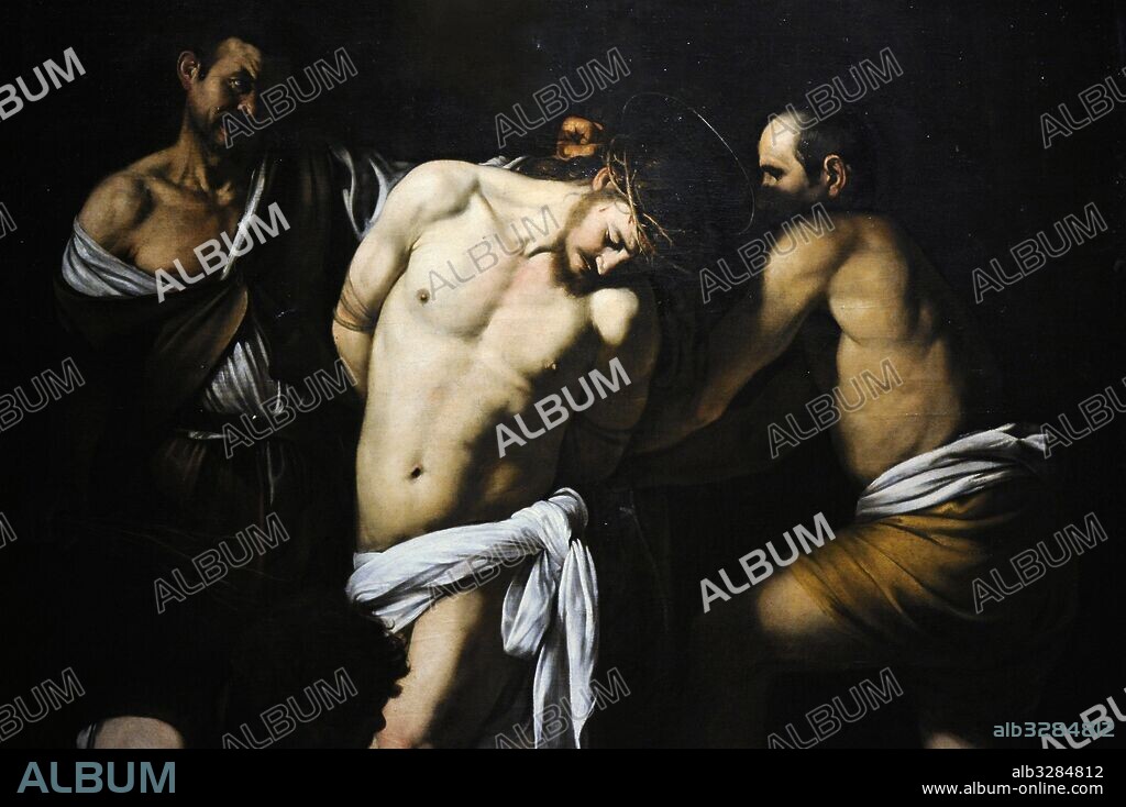 Michelangelo Merisi da Caravaggio (1573-1610). Pintor italiano barroco. " Flagelación de Cristo", hacia e 1610. Oleo sobre tela. Museo de Capodimonte, Nápoles. Italia.