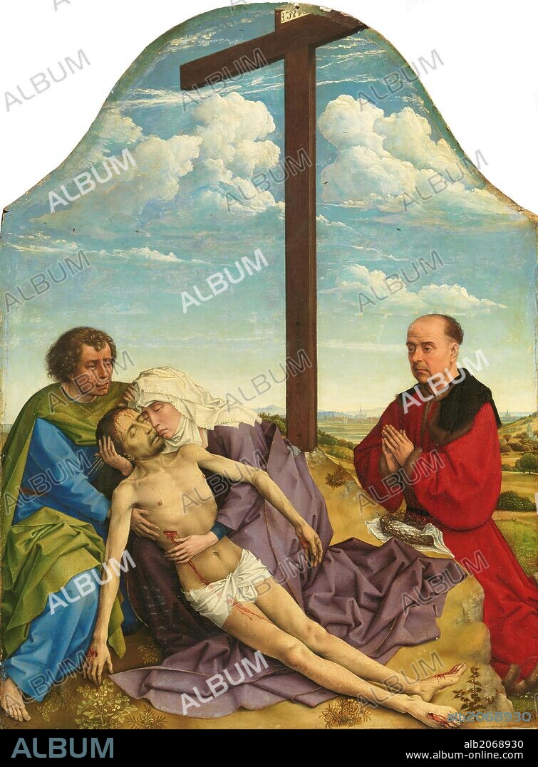 ROGIER VAN DER WEYDEN. Roger van der Weyden / 'La Piedad', Hacia 1450, Escuela Flamenca, Óleo sobre Tabla, 46,8 cm x 34,5 cm, P02540.