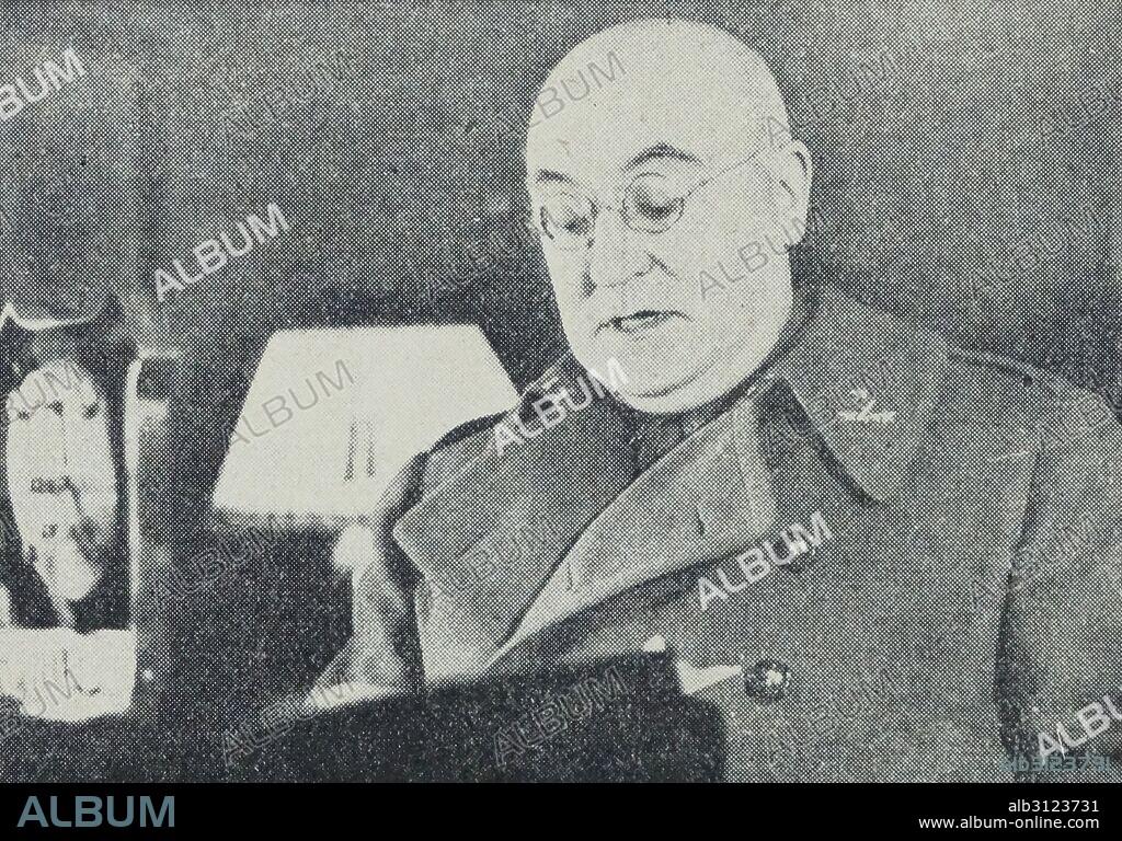 Jose Miaja Menant (1878 - 1958 ) army officer of the Second Spanish Republic. At the start of the military rebellion That lead to the Spanish Civil War, he remained loyal to the Republican government and was appointed Minister of War.