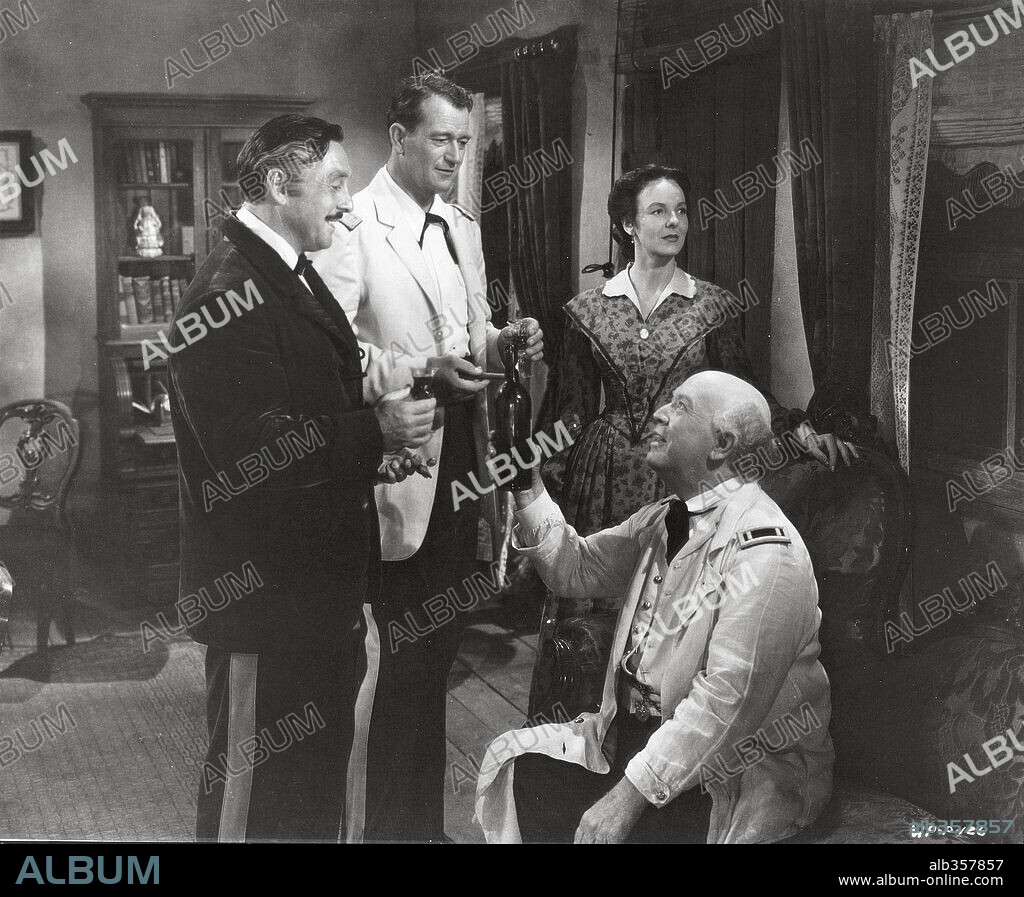 ANNA LEE, EDMOND O'BRIEN, GUY KIBBEE and JOHN WAYNE in FORT APACHE, 1948, directed by JOHN FORD. Copyright RKO RADIO.
