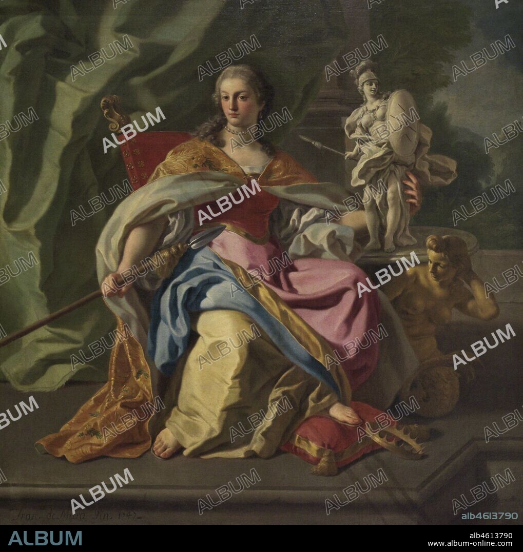 Francesco de Mura (1696-1782). Pintor barroco italiano. Alegoría de la nobleza de la Orden de San Juan,1747. Museo Nacional de Bellas Artes. La Valeta. Malta.
