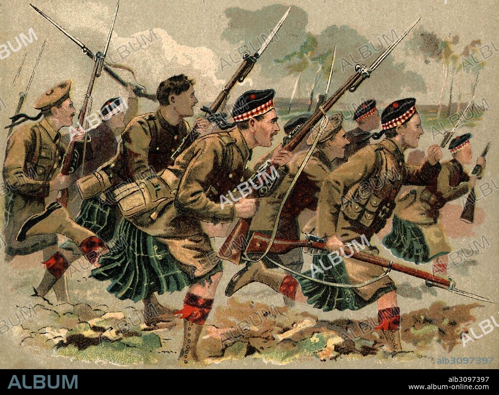 HARRY PAYNE. Europa. Primera guerra mundial (1914-1918). Carga a la bayoneta de un regiminerto escocés.