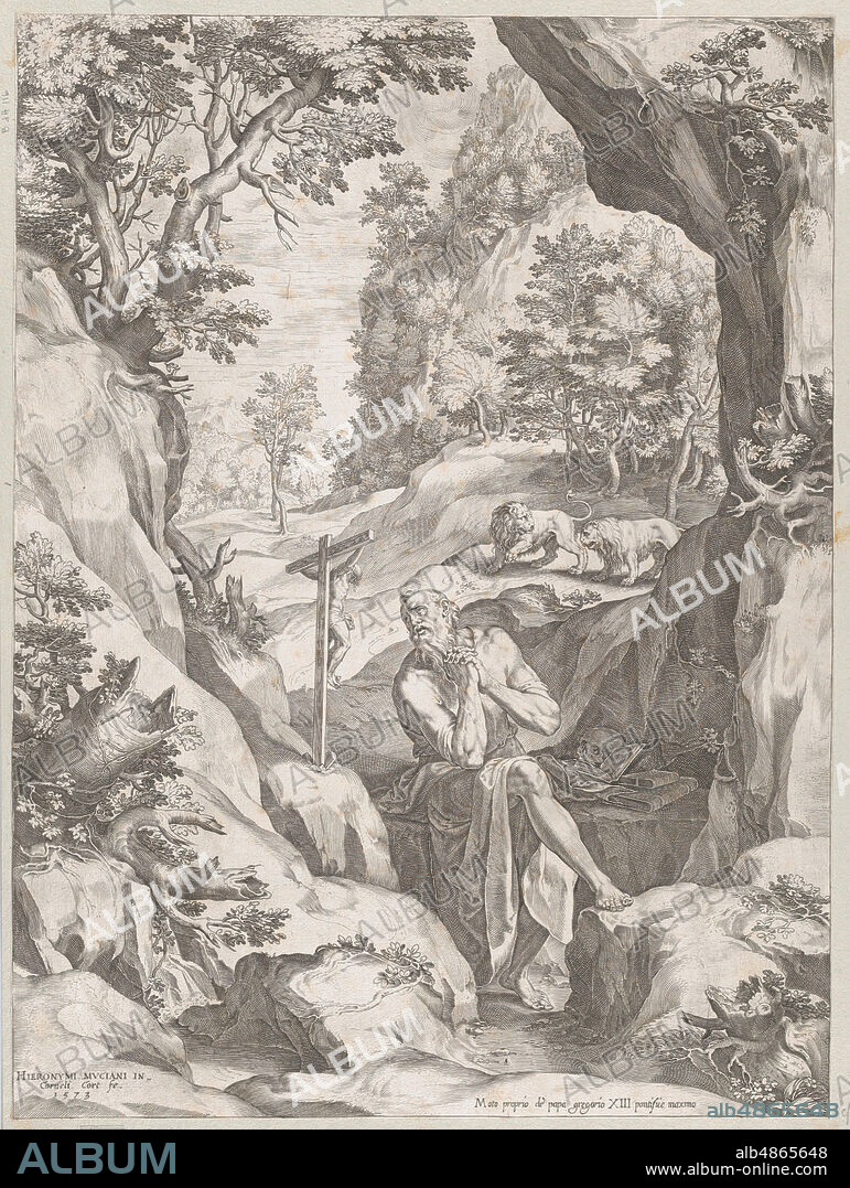 CORNELIS CORT. St Jerome Penitent in the Wilderness, 1573.