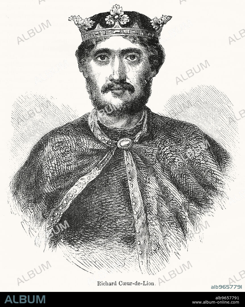 Richard Coeur-de-Lion, Illustration from John Cassell's Illustrated History of England, Vol. I from the earliest period to the reign of Edward the Fourth, Cassell, Petter and Galpin, 1857.