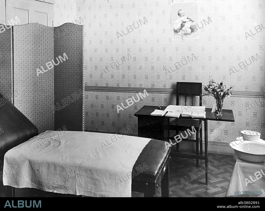 Marie Stopes's birth control clinic, Whitfield Street, London, late 1920's. Born in Edinburgh, Marie Stopes (1880-1958) was a British author, palaeobotanist and campaigner for eugenics and women's rights. She made significant contributions to plant palaeontology and coal classification, and was the first female academic on the faculty of the University of Manchester. With her second husband Humphrey Verdon Roe, Stopes founded the first birth control clinic in Britain. Her sex manual Married Love (1918) was controversial and influential, and brought the subject of birth control into wide public discourse. Stopes was also a Nazi sympathizer and eugenicist. The Mother's Clinic was established in 1921 to further eugenic aims and it dispensed the so-called "Pro-Race" cervical cap. In Stopes's book, Radiant Motherhood, she advocated the sterilization of those "totally unfit for parenthood," including "the inferior, the depraved, and the feeble-minded.".