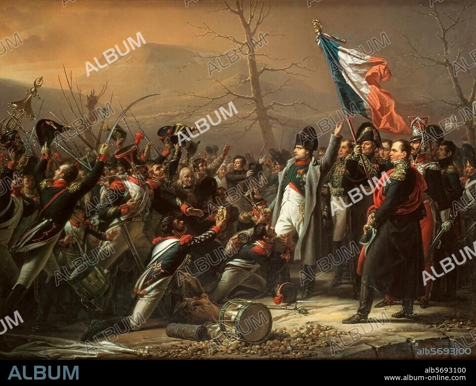 Napoleon I Bonaparte, emperor of the French (1804-15); 1769-1821. "Napoleon's Return from the Island of Elba". (Landing in Cannes on 1 March 1815). Painting, 1818, by Carl von Steuben. (1788-1856). Oil on canvas, 97 × 128.5cm. London, art market.