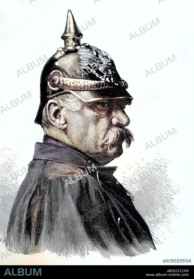 Albrecht Theodor Emil Graf von Roon, 1803, 1879, was a Prussian soldier and statesman. As Minister of War from 1859 to 1873, Roon was a dominant figure in Prussias government alongside Otto von Bismarck and Helmuth von Moltke, Situation from the time of the Franco-Prussian War, 1870-1871, Historical, digitally restored reproduction from a 19th century original