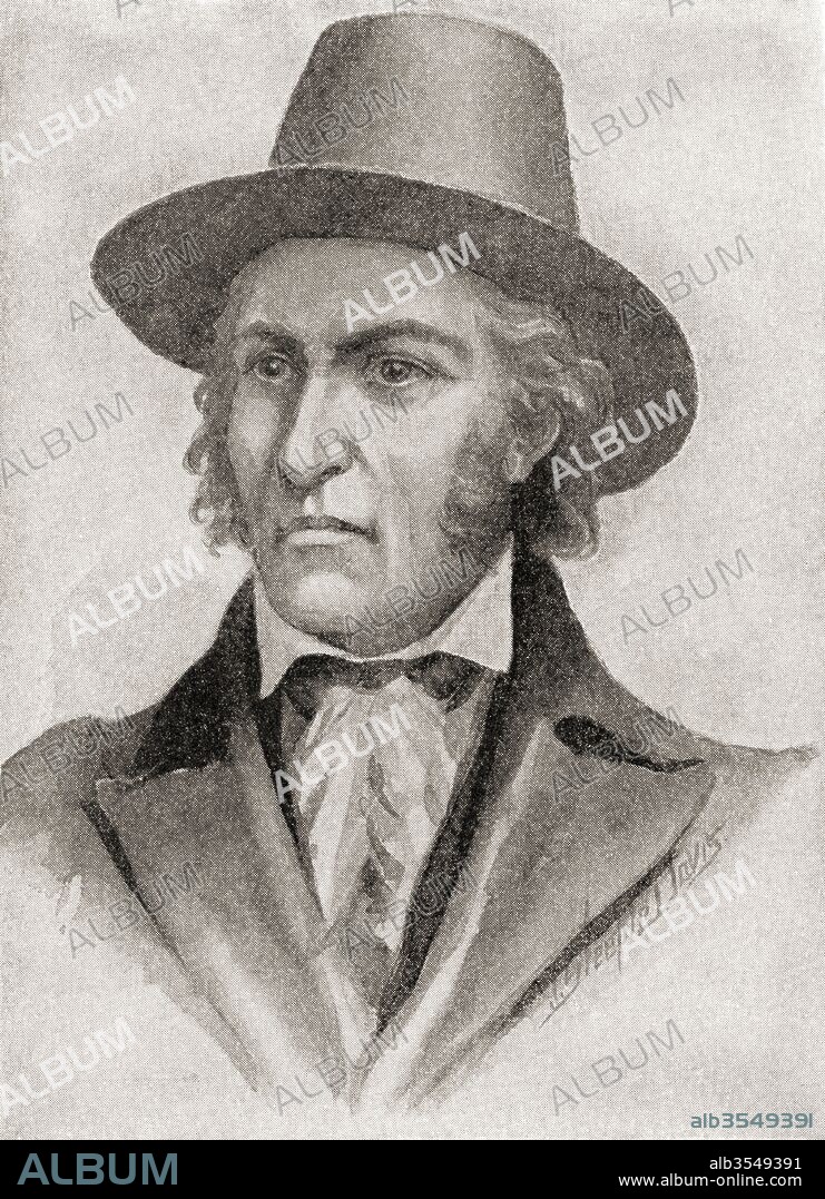 Samuel Chester Reid, 1783 – 1861. Officer in the United States Navy, commander of a privateer during the War of 1812. From The History of Our Country, published 1905.