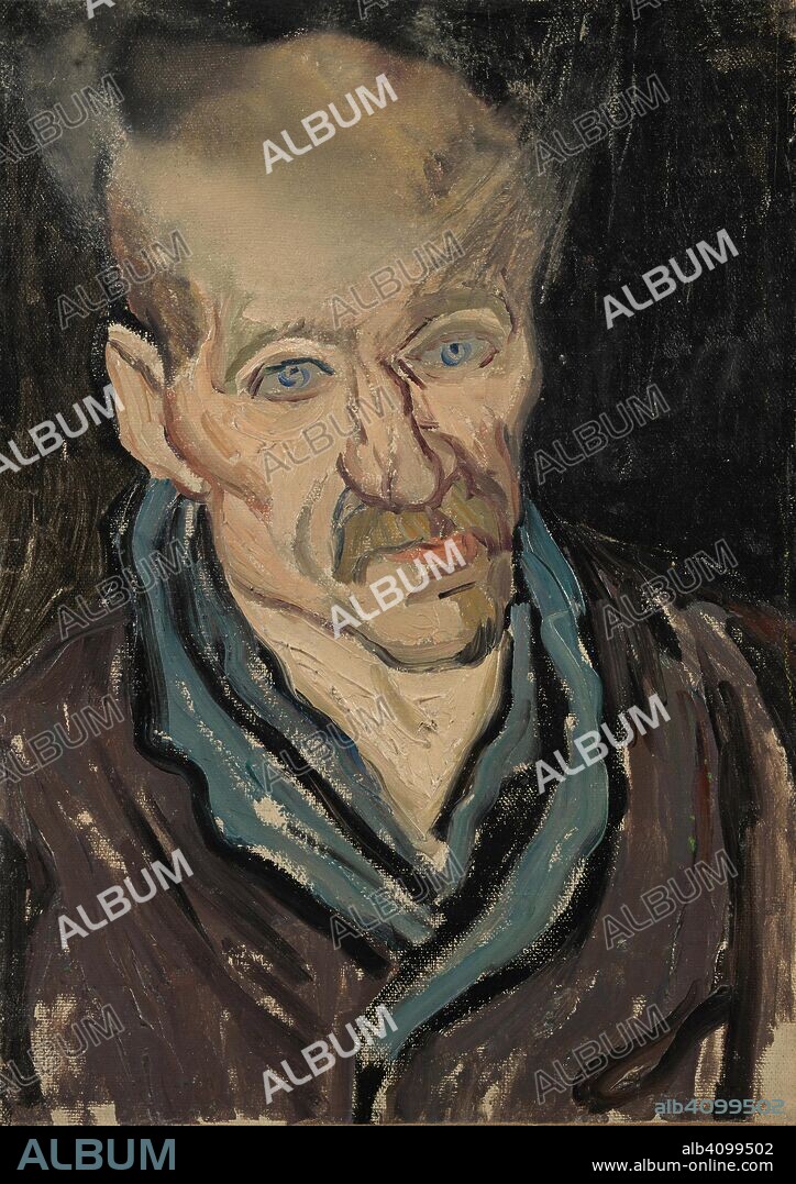 VINCENT VAN GOGH. Portrait of a Man. Date: October 1889, Saint-Rémy-de-Provence. Dimensions: 32.2 cm x 23.3 cm, 41.8 cm x 33 cm.