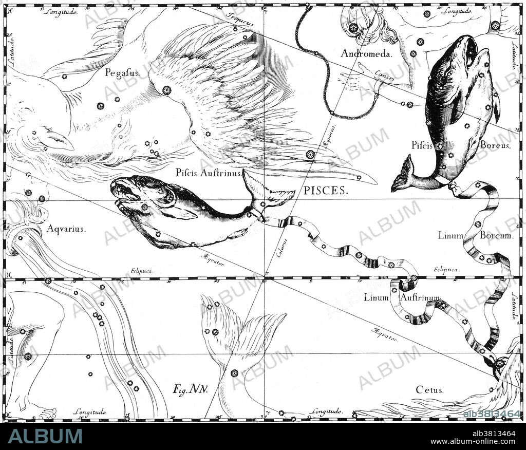 Pisces Constellation, Zodiac Sign, Hevelius