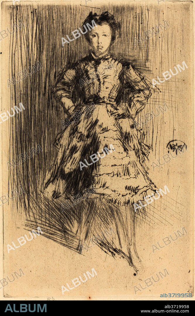 JAMES ABBOTT MCNEILL WHISTLER. Elinor Leyland. Dated: 1873. Dimensions: plate: 21.59 x 13.65 cm (8 1/2 x 5 3/8 in.)  sheet: 29.21 x 18.42 cm (11 1/2 x 7 1/4 in.). Medium: drypoint.