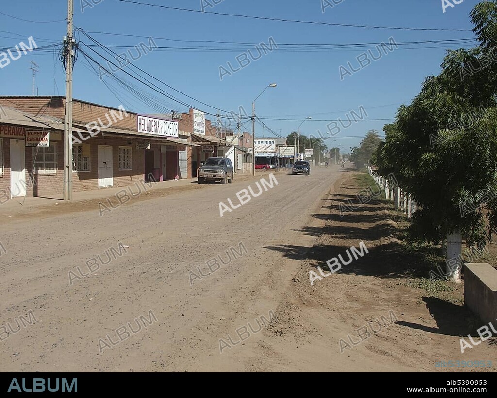 Street scene in the Mennonite colony, Filadelfia, Fernheim, Gran Chaco, Paraguay