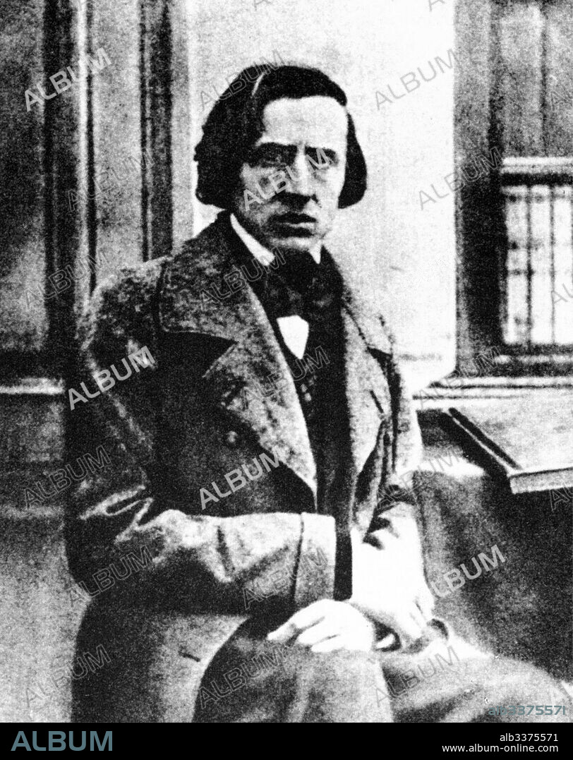 LOUIS-AUGUSTE BISSON. The only known photograph of the Composer Frédéric Chopin (1810-1849).