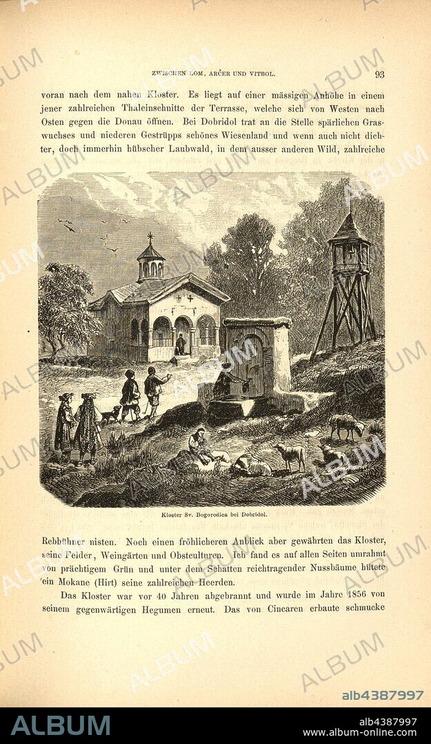 Kloster Sv. The Virgin Mary be Dobridol, Monastery near Dobri Dol (Macedonia), Fig. 20, p. 93, 1879, F. Kanitz: Donau-Bulgarien und der Balkan: historisch-geographisch-ethnographische Reisestudien aus den Jahren 1860-1879. Leipzig: Verlagsbuchhandlung von Hermann Fries, 1879-1880.