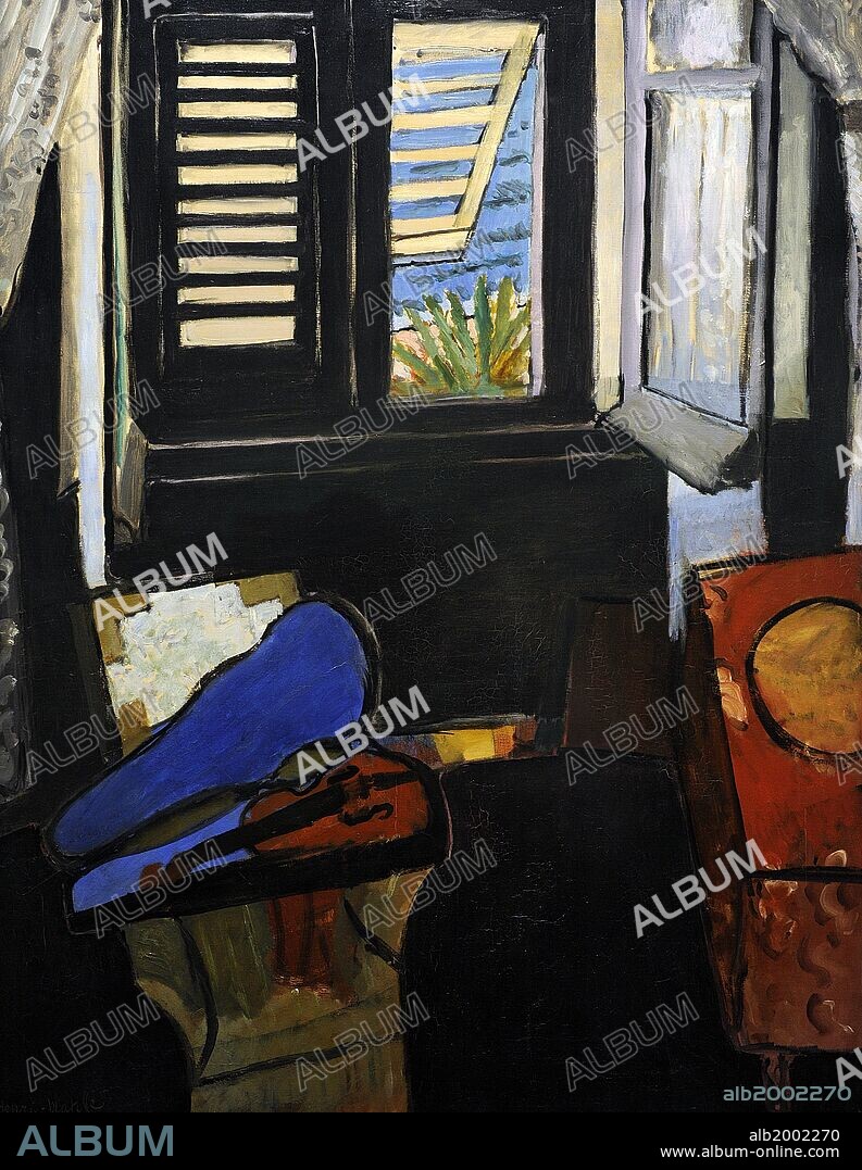 HENRI MATISSE. ARTE S. XX. FRANCIA. MATISSE, Henri (1869-1954). Pintor francés. "Interior con violín (habitación del Hotel Beau-Rivage). 1918. Statens Museum for Kunst. Copenhague. Dinamarca. Europa.