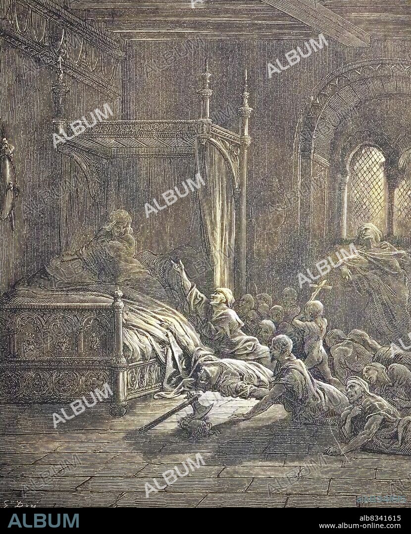 Fulk, Fulco, 1089/92-1143, also known as Fulk the Younger, was the Count of Anjou from 1109 to 1129 and the King of Jerusalem from 1131 to his death, First crusade. Fulko von Jerusalem beziehungsweise Fulko V. von Anjou der Jºngere / Fulk, Fulco, 1089 / 92-1143, auch bekannt als Fulk der Jºngere, war von 1109 bis 1129 der Graf von Anjou und von 1131 bis zu seinem Tod der Knig von Jerusalem, Erster Kreuzzug. Fulko von Jerusalem bzw. Fulko V. von Anjou der Jºngere, historisch, historical, digital improved reproduction of an original from the 19th century / digitale Reproduktion einer Originalvorlage aus dem 19. Jahrhundert, Originaldatum nicht bekannt, koloriert, handcoloriert, Koloration.