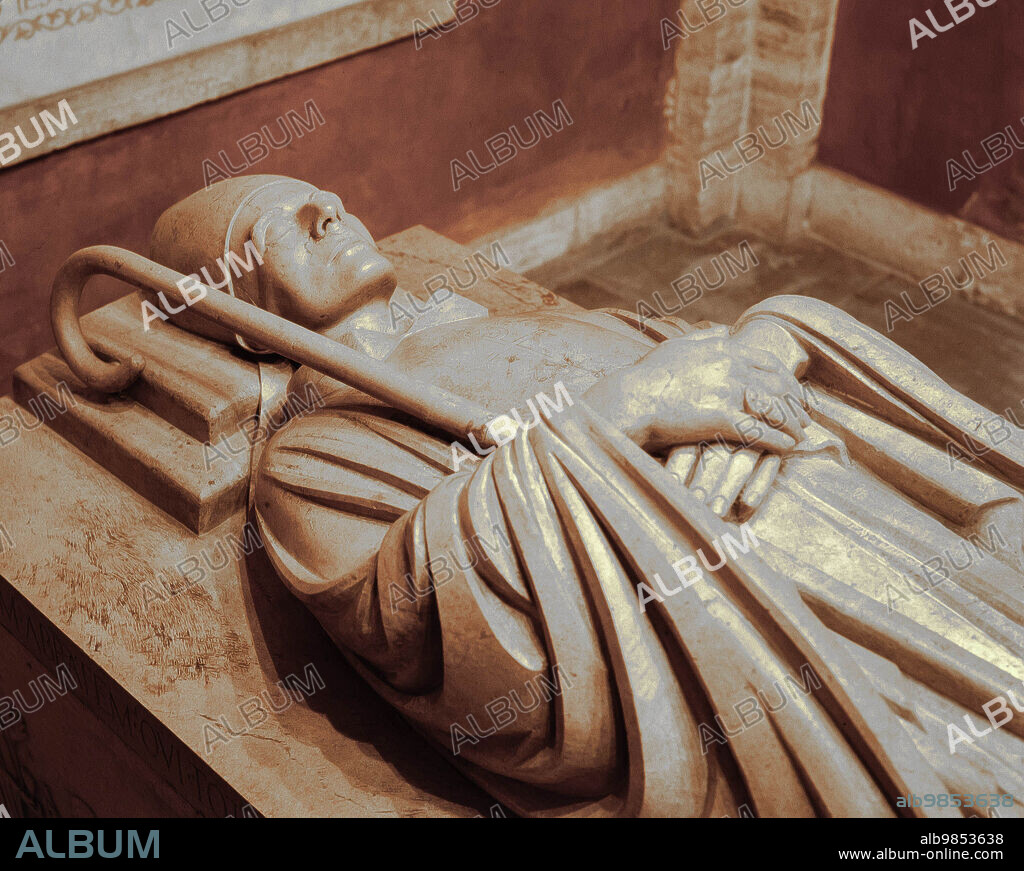 Joan Rebull / Sepulcro del abad Antoni Maria Marcet i Poal, siglo XX. Monasterio de Santa Maria de Montserrat.
