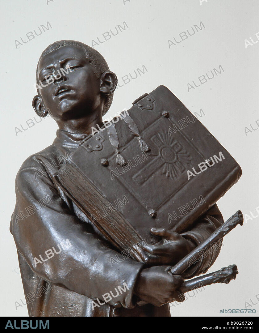 MANEL FUXÀ. Manuel Fuxà / Después de la misa, 1893, bronce, 119,6 x 52,3 x 45,5 cm. Museu Nacional d'Art de Catalunya.