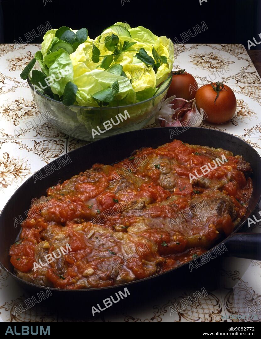 Italian Cooking By Robin Howe. Bistecca Alla Pizzaiola. Steak In Neapolitan Tomato Sauce.
