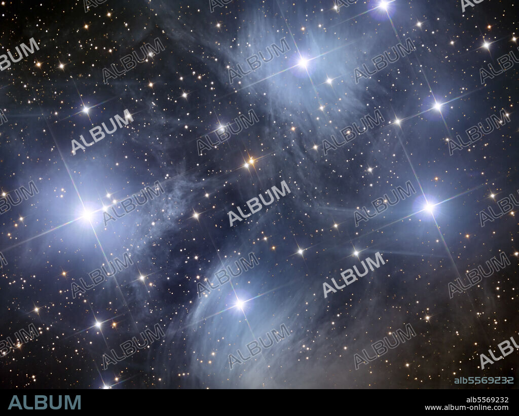 The Pleiades, an open cluster of stars in the constellation Taurus.