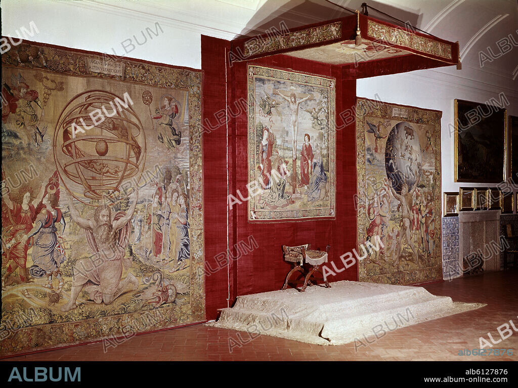 Throne of Philip II. Monastery of San Lorenzo del Escorial. Madrid.