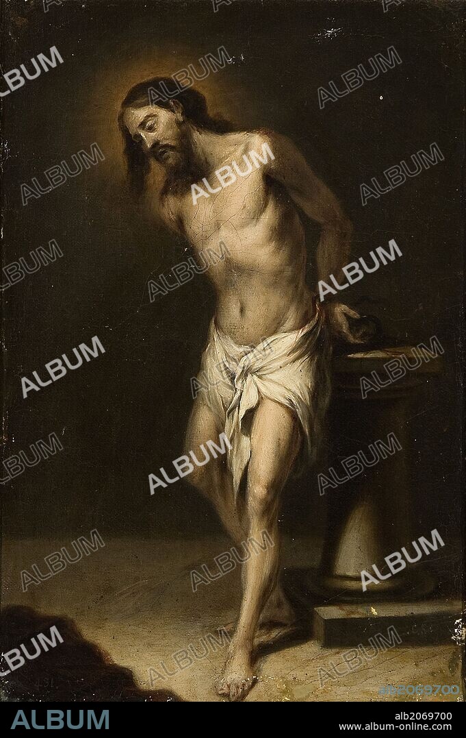 ALONSO CANO. Anónimo (Discípulo de Cano, Alonso) / 'Cristo atado a la Columna', Siglo XVII, Escuela Española, Óleo sobre Lienzo, 42 cm x 29 cm, P00628.