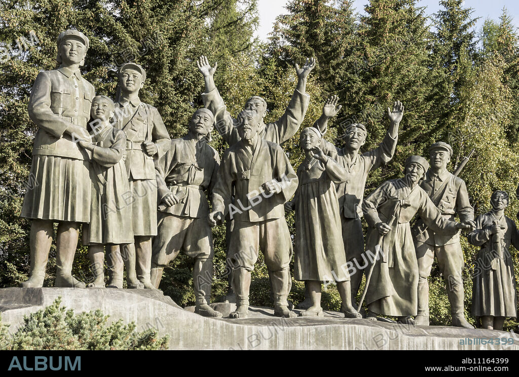 Samjiyon Grand Monument, Mount Paekdu, North Korea, Asia.