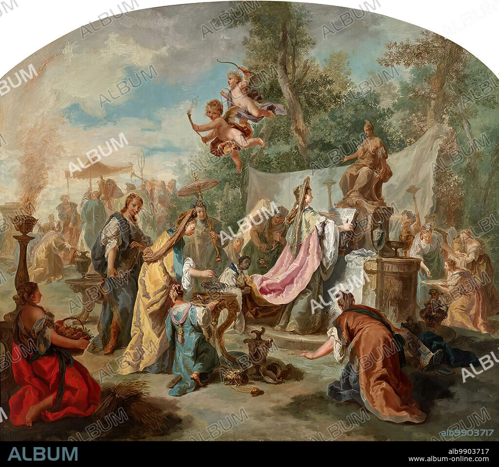 ANTON KERN. Ancient sacrificial scene, 1747.