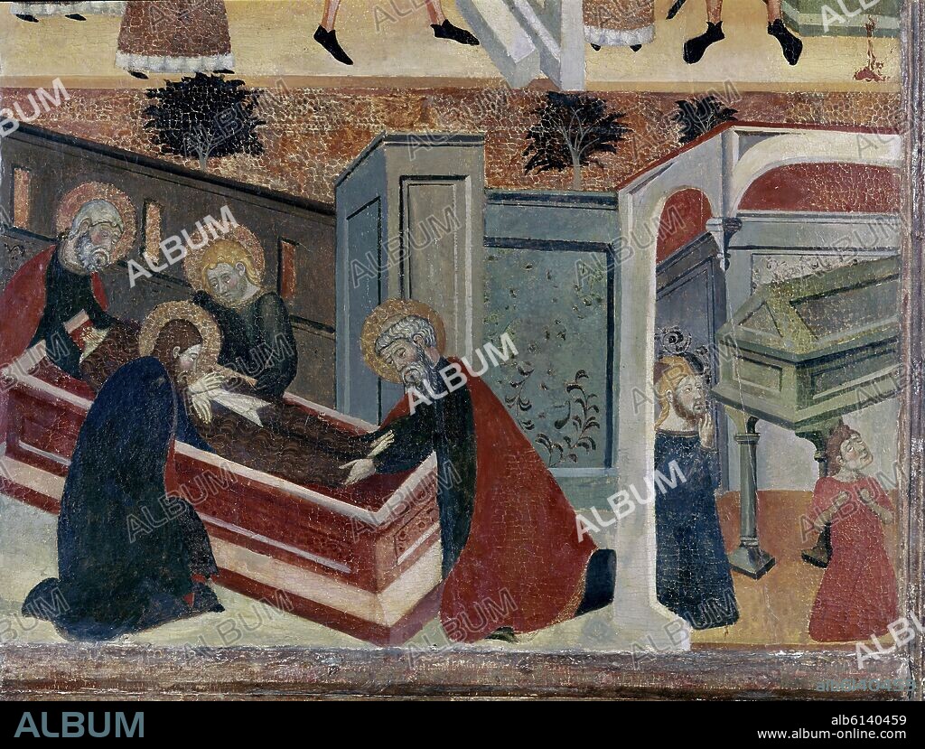 JAIME SERRA (1358-1395) JAUME SERRA. HISTORIAS DE SAN JUAN BAUTISTA - ENTIERRO DE SAN JUAN BAUTISTA - 1356-1359 - TEMPLE/TABLA - GOTICO CATALAN - NP 3107 - CONJUNTO 142893.