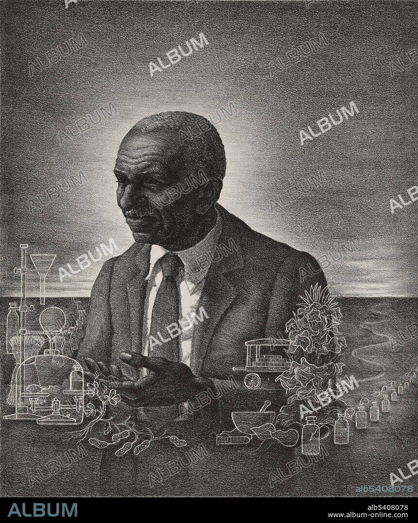 George Washington Carver (1864-1943) was an African-American scientist, botanist, educator, and inventor born into slavery. His reputation is based on his research and promotion of alternative crops to cotton, such as peanuts, soybeans, and sweet potatoes. He wanted poor farmers to grow alternative crops as a source of their own food and to improve their quality of life. Nicholas Panesis circa 1935-43 (cropped and cleaned).