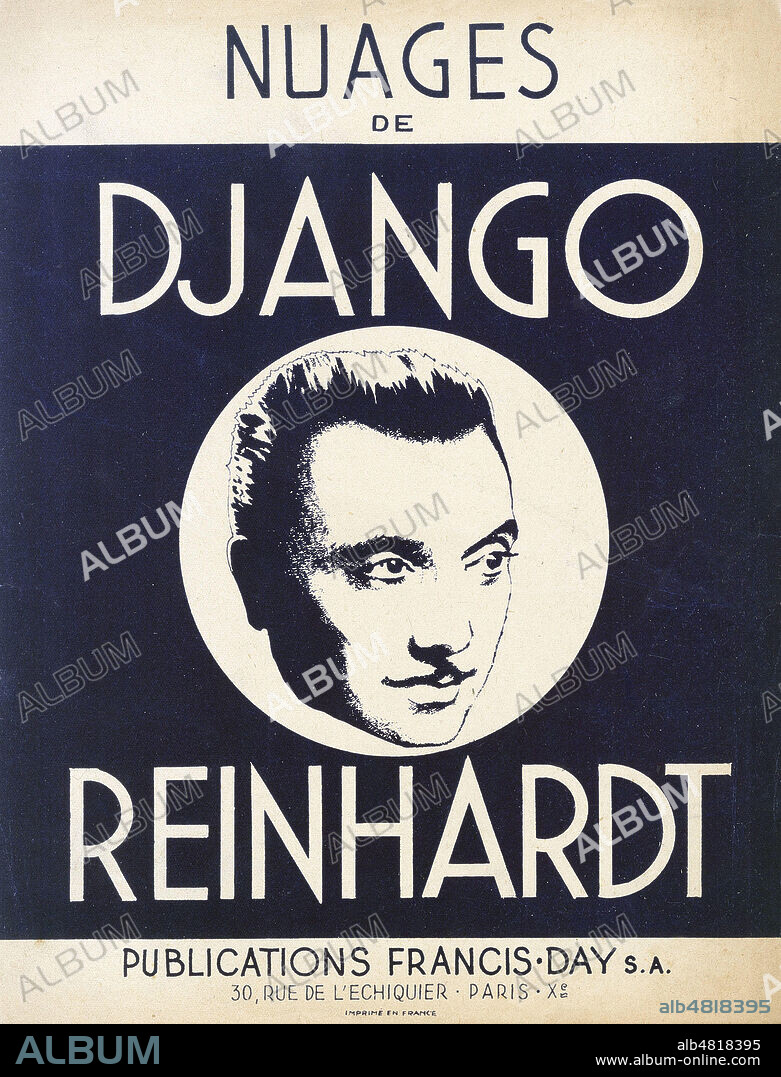 Nuages de Django REINHARDT (1910-1953). Illustration anonyme pour la couverture d'une partition de musique de 1945. Credit : Collection Kharbine-Tapabor.