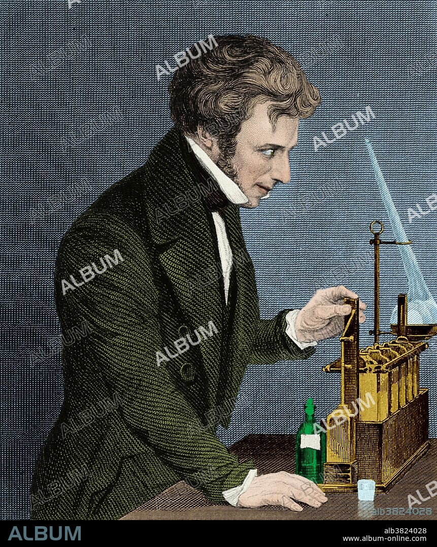 Michael Faraday (September 22, 1791 - August 25, 1867) was an English chemist and physicist who contributed to the fields of electromagnetism and electrochemistry. He experimented with electricity and magnetism, proposing that magnetism was a circular force. He also discovered magnetic optical rotation, electromagnetic induction, invented the dynamo, perfected the Bunsen burner, and formulated the second law of electrolysis. Author of "Chemical Manipulation", Faraday was self-trained and contributed to the fields of electromagnetism and electrochemistry after an apprenticeship Davy's lab. The farad (F) is named after him. As a chemist, Faraday discovered benzene, investigated the clathrate hydrate of chlorine, invented the system of oxidation numbers, and popularized terminology such as anode, cathode, electrode, and ion. He died in 1867 at the age of 75. He had previously turned down burial in Westminster Abbey, but he has a memorial plaque there, near Isaac Newton's tomb.