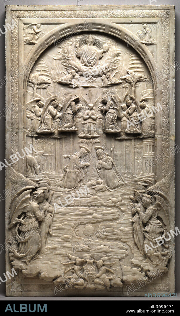 DOMENICO GAGINI. The Nativity. Dated: c. 1460. Dimensions: overall: 90 x 52 cm (35 7/16 x 20 1/2 in.). Medium: marble.
