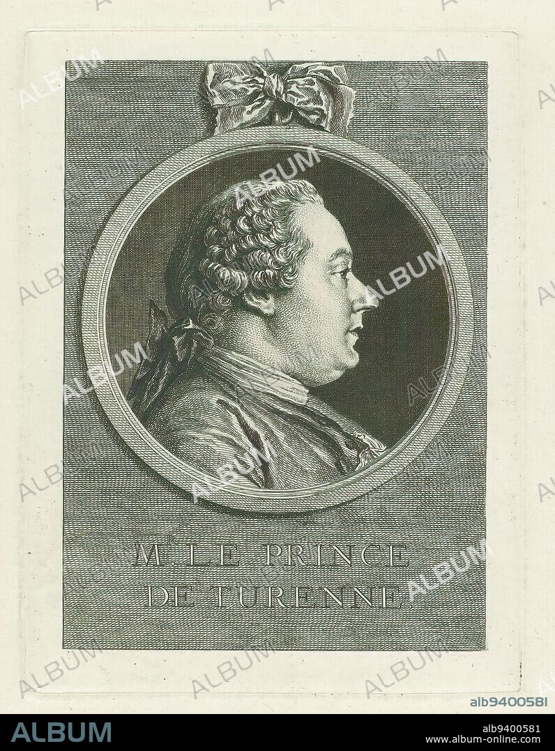 Portrait of Godefroy-Charles-Henri de La Tour d'Auvergne, M. Le Prince de Turenne (title on object), print maker: Charles Nicolas Cochin (II), print maker: anonymous, (rejected attribution), 1756, paper, etching, engraving, height 190 mm × width 142 mm.