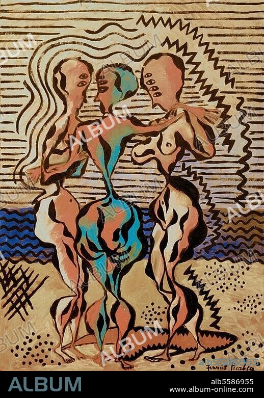 FRANCIS PICABIA. Picabia, Francis (born Francis-Marie Martinez de Picabia), 1879 -1953, French avant-garde painter and poet. "Les trois grâces" (The three graces), 1924/25. Oil on card, 105 × 75 cm. Didier Imbert Art Production Collection, Paris, France.