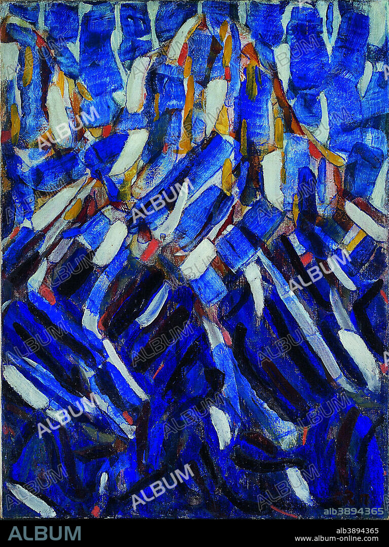 CHRISTIAN ROHLFS. Abstraction (the Blue Mountain). Date/Period: 1912. Painting. Oil on canvas. Height: 800 mm (31.49 in); Width: 600 mm (23.62 in).