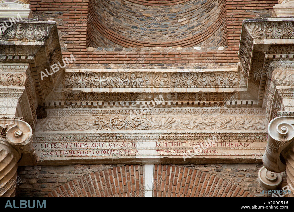 Turkey, Sardis, Gymnasium, Reliefs. The gymnasium was constructed in at the 3rd century AD, in the times of Geta and Caracalla. It was a part of a complex divided into three main sections: the baths, apoditeria and palaestra.