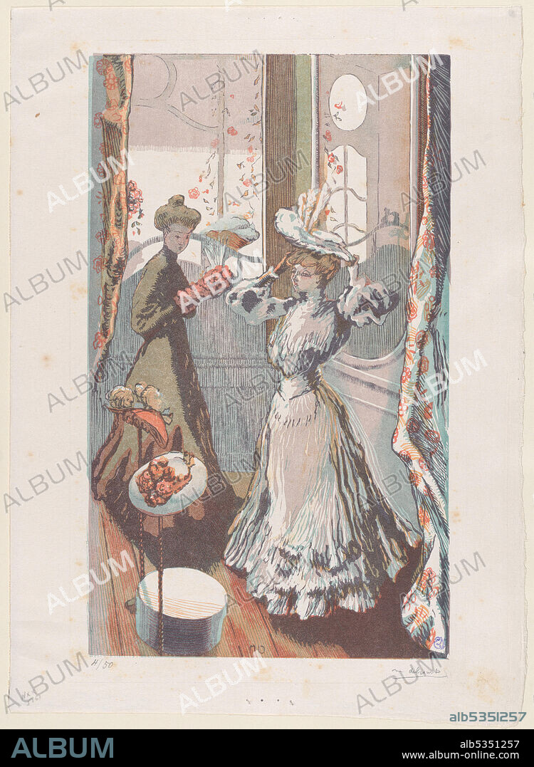 MAURICE DELCOURT. Chez la Modiste, ca. 1910.