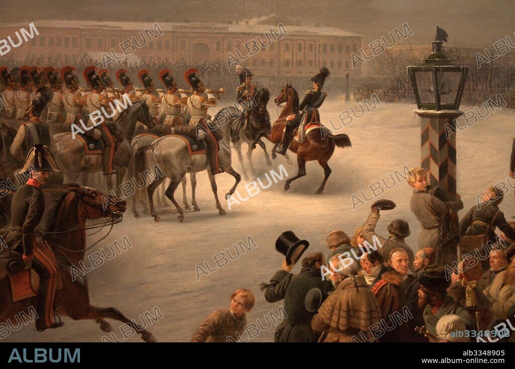 VASILY TIMM (GEORGE WILHELM). The Decembrist revolt at the Senate Square on December 14, 1825 (Detail).
