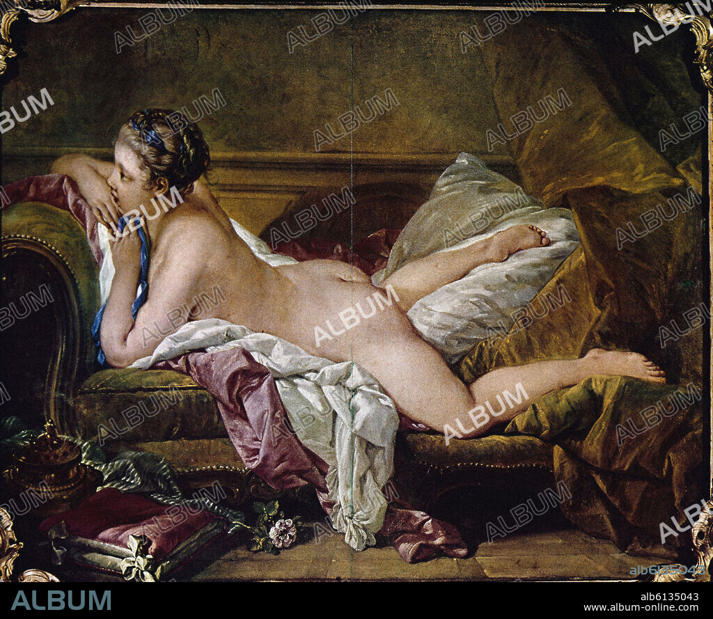 FRANÇOIS BOUCHER (1703-1770). R-JOVEN DESNUDA EN REPOSO.