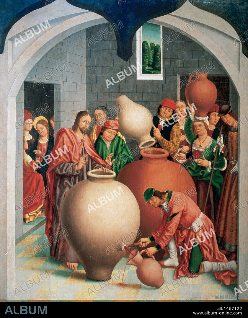 "LAS BODAS DE CANAAN". Tabla del siglo XV de Fernando GALLEGO (Salamanca, 1468-1507). Iglesia parroquial de Arcenillas. Provincia de Salamanca. Castilla-León. España.